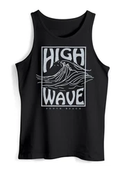 Neverless Tanktop Herren High Wave Welle Logo Surfing Schwarz/Dunkelblau