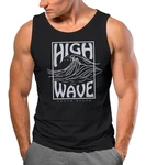 Neverless Tanktop Herren High Wave Welle Logo Surfing Schwarz/Dunkelblau