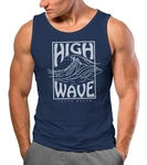 Neverless Tanktop Herren High Wave Welle Logo Surfing Dunkelblau