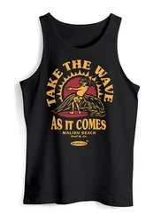 Neverless Tanktop Herren Tank-Top Surfer Spruch Take the Wave Surfing Fashion Rot/Lila/Schwarz/Braun