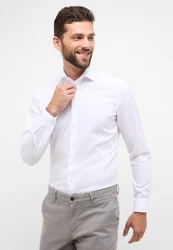 Eterna Businesshemd Slim Fit Langarm Weiß/Creme