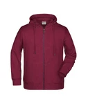 James & Nicholson Hoodie JN 8026 Kapuzen Sweatjacke Dunkelrot/Lila/Rot/Rosa