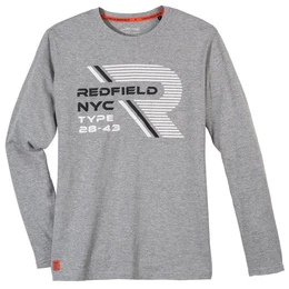 Langarmshirt XXL Longsleeve sportiver Print hellgrau