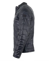 Lederjacke BU-378/M Echtleder Herren Lederjacke Steppjacke Lammnappa navy