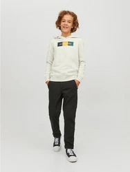 Jack & Jones Hoodie Kapuzen Hoodie mit Logo Print JORCODYY (5695) Hellgrau (5695)