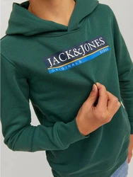 Jack & Jones Hoodie Kapuzen Hoodie mit Logo Print JORCODYY (5695) Grün (5695)