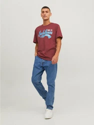 Jack & Jones T-Shirt 2-er Set Logo T-Shirt Kurzarm Basic Shirt JJELOGO (5576) Schwarz/Rot (5576)