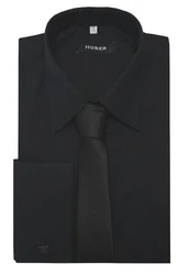 Huber Hemden Businesshemd HU-5011 Umschlag-Manschetten schwarz (HU-5011)