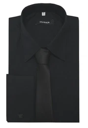 Businesshemd HU-5011 Umschlag-Manschetten +Krawatte schwarz Einstecktuch Manschettenknpfe
