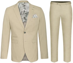 Paul Malone Anzug Slim Fit Khaki/Beige