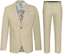 Paul Malone Anzug Slim Fit Khaki/Beige