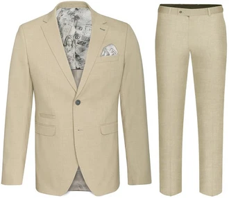 Paul Malone Anzug Slim Fit Khaki/Beige Paul Malone Anzug Slim Fit Khaki/Beige