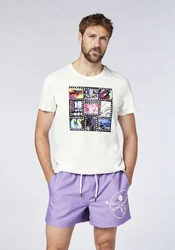 Chiemsee Print-Shirt T-Shirt mit Art-Frontprint (1) Weiß/Creme/Mischfarben/Beige