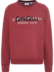 CARLO COLUCCI Sweatshirt De Tomas Dunkelrot/Bordeaux/Rot