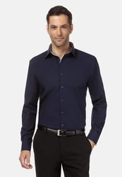 Vincenzo Boretti Businesshemd gerader Schnitt bgelfrei Dunkelblau/Blau/Hellblau