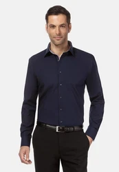 Vincenzo Boretti Businesshemd gerader Schnitt bgelfrei Dunkelblau/Blau/Hellblau