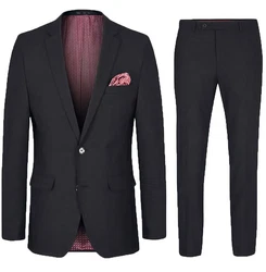 Paul Malone Anzug Herrenanzug modern slim fit Anzug für Männer - stretch (Set, 2-tlg., Sakko mit Hose) (HA33) Dunkelblau/Hellblau/Schwarz/Lila/Rosa