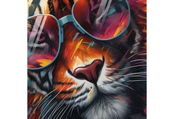Neverless Tanktop Herren Tiger Print  Braun/Rot/Schwarz