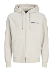 Jack & Jones Sweatjacke beige / schwarz