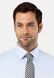 Vincenzo Boretti Businesshemd gerader Schnitt Umschlagmanschette Hellblau/Blau/Grau