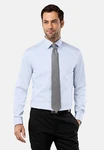 Vincenzo Boretti Businesshemd gerader Schnitt Umschlagmanschette Hellblau/Blau/Grau