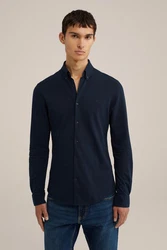 WE Fashion Businesshemd Dunkelblau/Hellblau