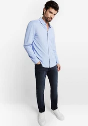 Cinque Businesshemd CIRONI Piquet Qualität Blau/Hellblau