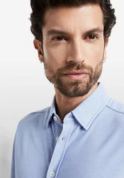 Cinque Businesshemd CIRONI Piquet Qualität Blau/Hellblau
