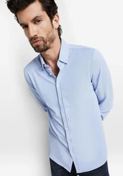 Cinque Businesshemd CIRONI Piquet Qualität Blau/Hellblau
