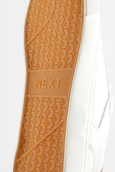Next Flache Turnschuhe Sneaker Braun/Weiß/Creme/Beige