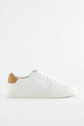 Next Flache Turnschuhe Sneaker Braun/Weiß/Creme/Beige