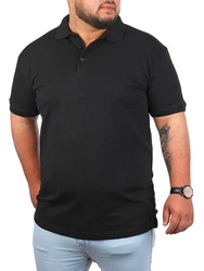 Young & Rich Poloshirt Herren Basic mit Knopfleiste Kurzarm Regular Fit Schwarz