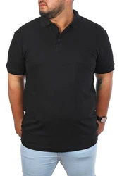 Young & Rich Poloshirt Herren Basic mit Knopfleiste Kurzarm Regular Fit Schwarz