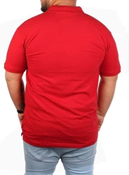 Young & Rich Poloshirt Herren Basic mit Knopfleiste Kurzarm Regular Fit Rot