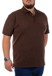 Young & Rich Poloshirt Herren Basic mit Knopfleiste Kurzarm Regular Fit Dunkelbraun/Braun/Dunkelrot