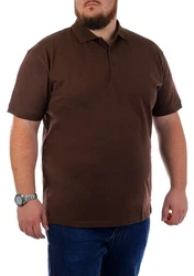 Young & Rich Poloshirt Herren Basic mit Knopfleiste Kurzarm Regular Fit Dunkelbraun/Braun/Dunkelrot