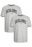 Jack & Jones T-Shirt 2-er Set Logo T-Shirt Kurzarm Basic Shirt JJELOGO (5581) Wei
