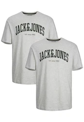 Jack & Jones T-Shirt 2-er Set Logo T-Shirt Kurzarm Basic Shirt JJELOGO (5581) Wei