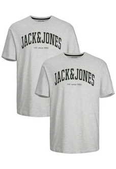 Jack & Jones T-Shirt 2-er Set Logo T-Shirt Kurzarm Basic Shirt JJELOGO (5581) Wei