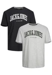 Jack & Jones T-Shirt 2-er Set Logo T-Shirt Kurzarm Basic Shirt JJELOGO (5581) Schwarz/Weiß (5581)