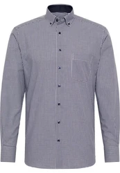 Eterna Langarmhemd MODERN FIT NON IRON Dunkelblau/Hellblau/Blau/Dunkelgrau
