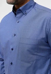 Eterna Langarmhemd MODERN FIT NON IRON Dunkelblau/Blau/Hellblau