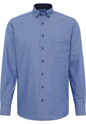 Eterna Langarmhemd MODERN FIT NON IRON Dunkelblau/Blau/Hellblau