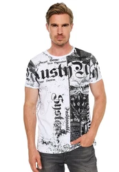 Rusty Neal T-Shirt Used-Look Creme/Weiß/Rot/Schwarz