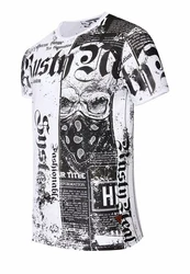 Rusty Neal T-Shirt Used-Look Creme/Weiß/Rot/Schwarz