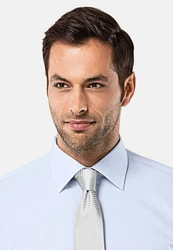 Vincenzo Boretti Businesshemd gerader Schnitt Hellblau/Blau