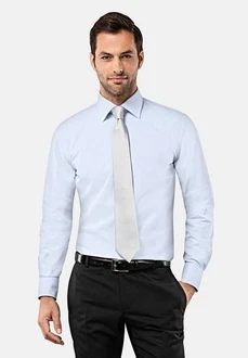 Vincenzo Boretti Businesshemd gerader Schnitt Hellblau/Blau