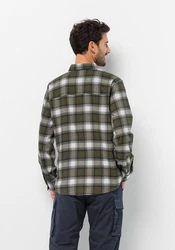 Jack Wolfskin Flanellhemd WANDERWEG SHIRT Grün/Dunkelgrün/Rot