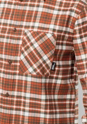 Jack Wolfskin Flanellhemd BERGWEG SHIRT Braun/Rot/Orange