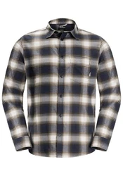Jack Wolfskin Flanellhemd WANDERWEG SHIRT Beige/Dunkelblau/Blau/Braun